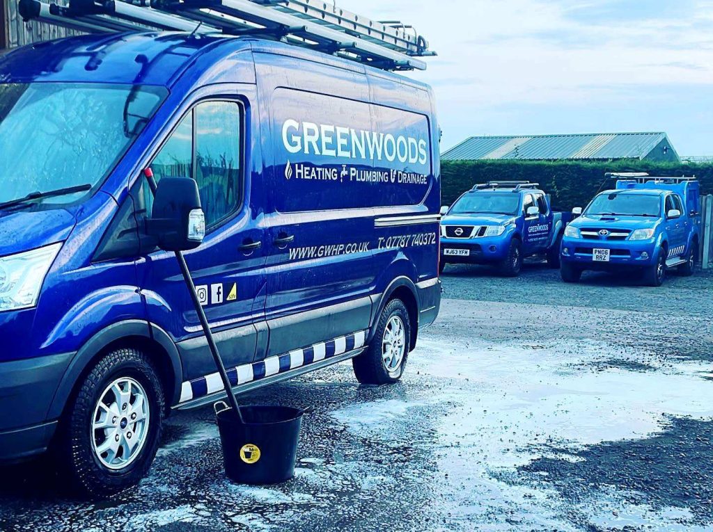 Greenwoods Heating, Plumbing and Renewables Ltd van at the depot